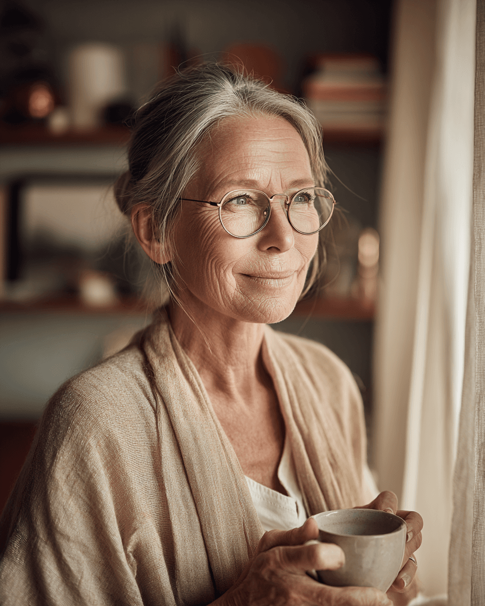 Portrait of Janet W., Retired teacher · widowed